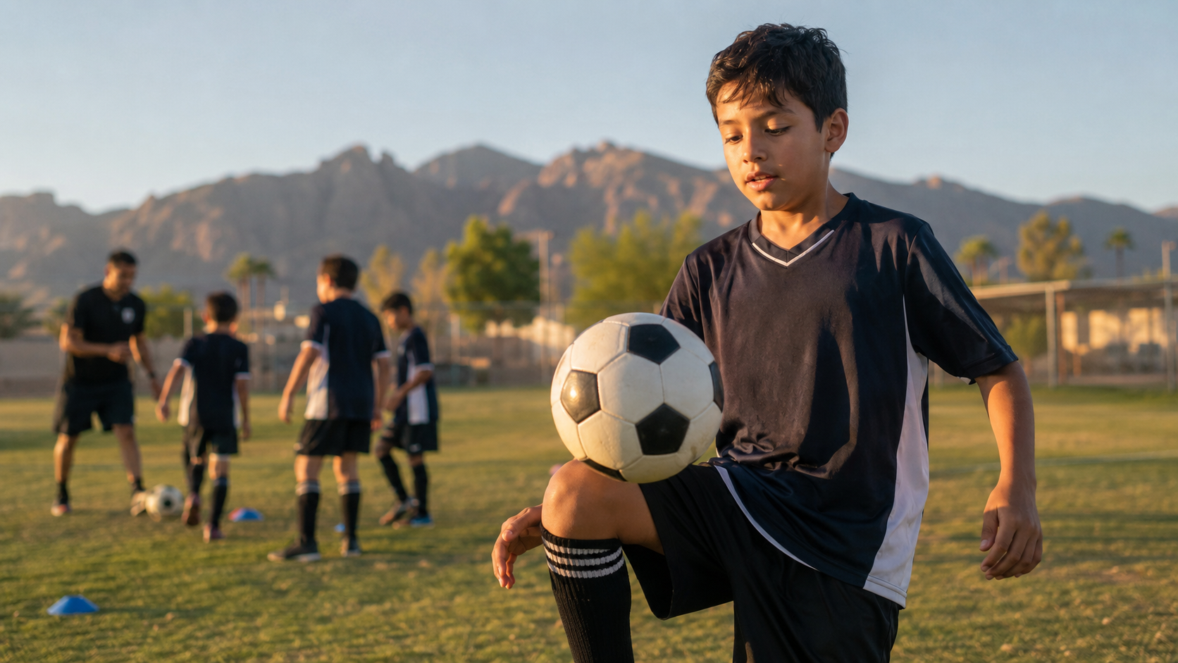 Student participating in youth sports or enrichment activity with confidence and support